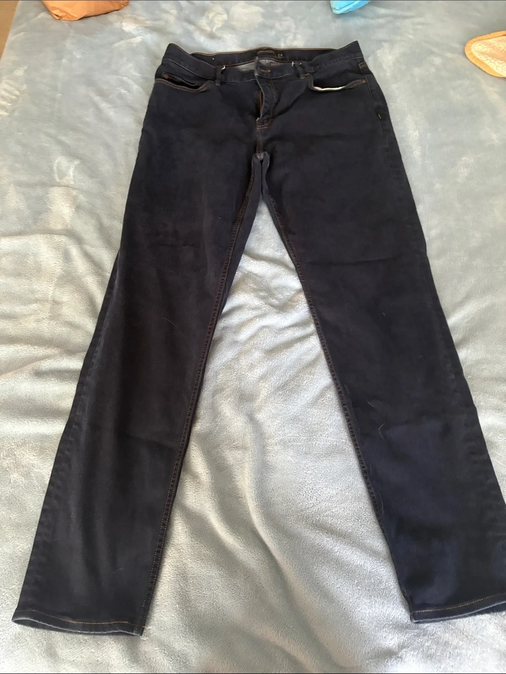 Men’s 35x34 Banana Republic Navy Straight-Leg Jeans, athletic tapered fit